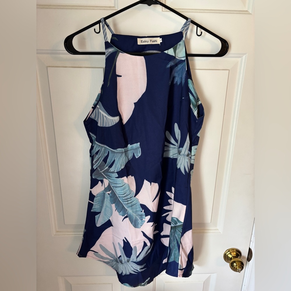 Bailey Blue Floral Mini Dress - Navy and Pink